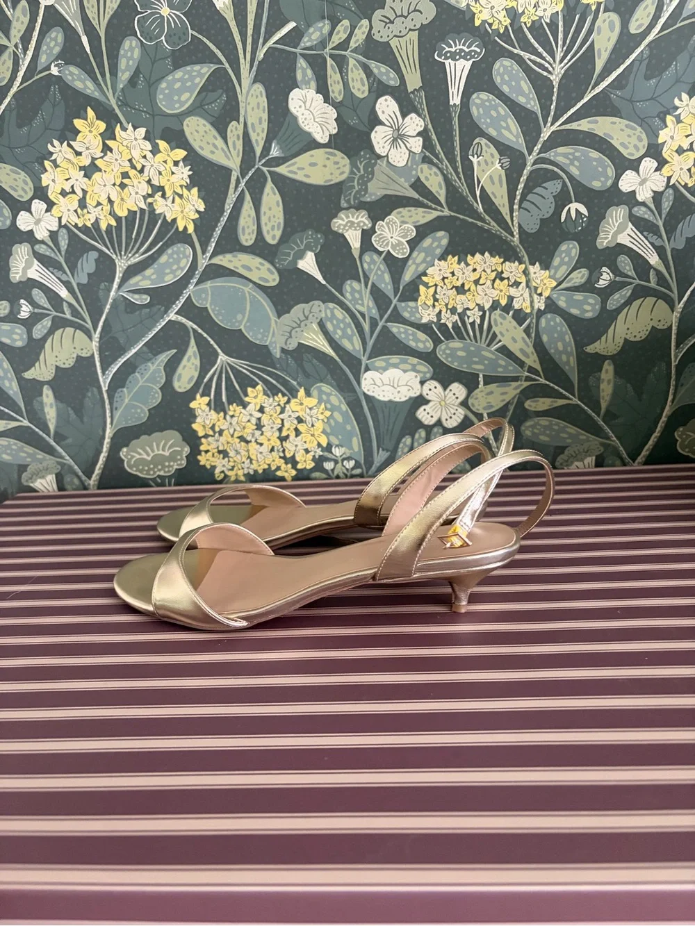 Anthropologie Gold Slingback Sandals - Elegant Women’s Dress Shoes